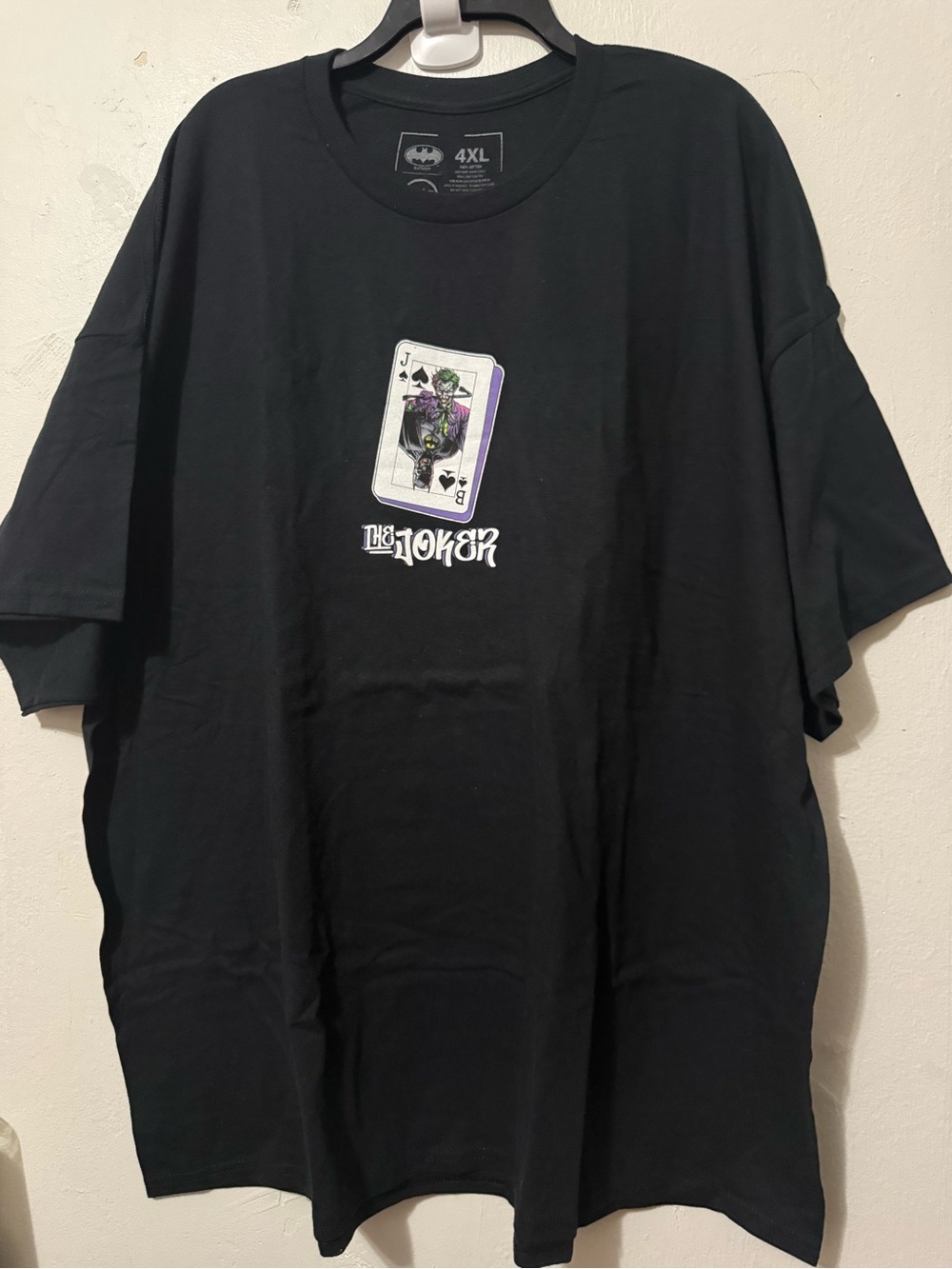 CVLA Men's T-Shirt The Joker Card Black Size 4XL NEW Batman NWOT